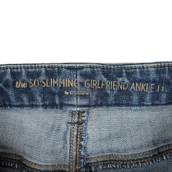 Chicos Size 1 US 8 So Slimming Girlfriend Ankle Jean Cotton Stretch Casual Blue - Picture 7 of 10